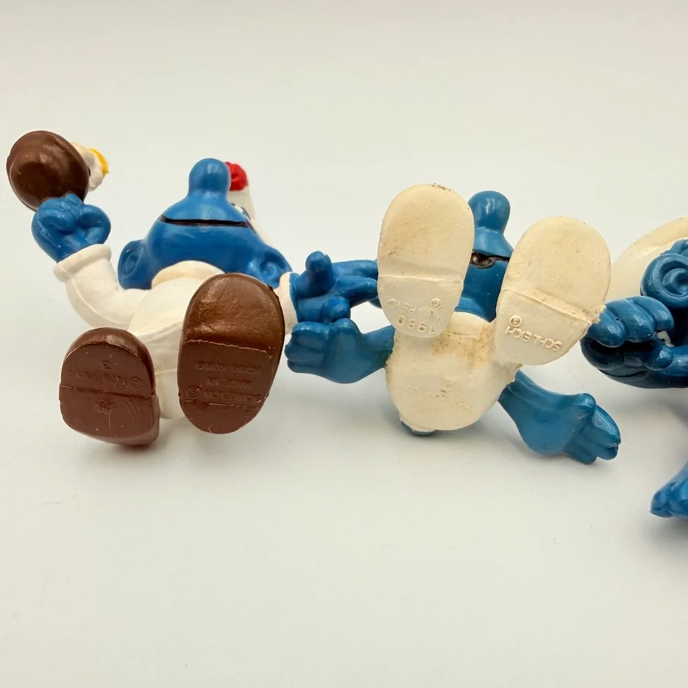 Vintage Schleich Smurf PVC Figures Lot of 5 Peyo 1980s Hong Kong Collectibles